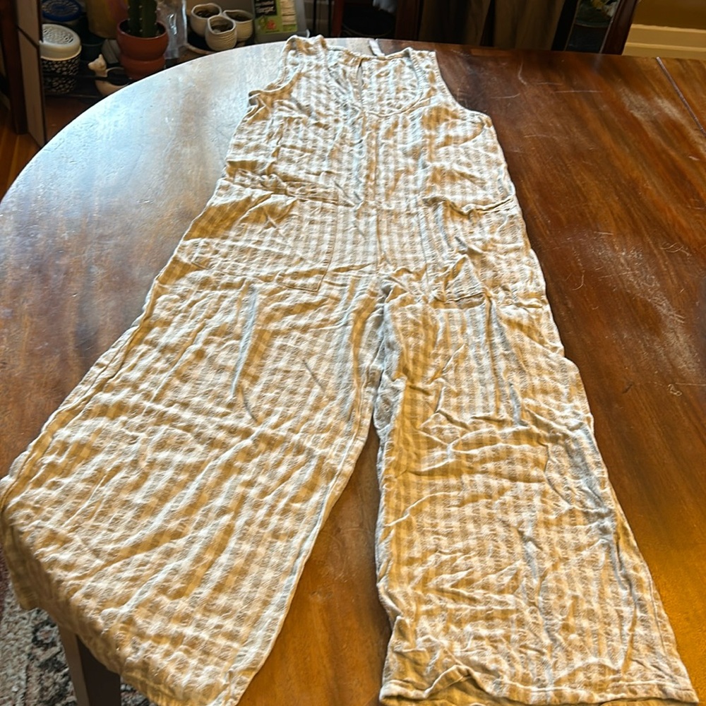 Rachel Pally Linen Checker Jumpsuit